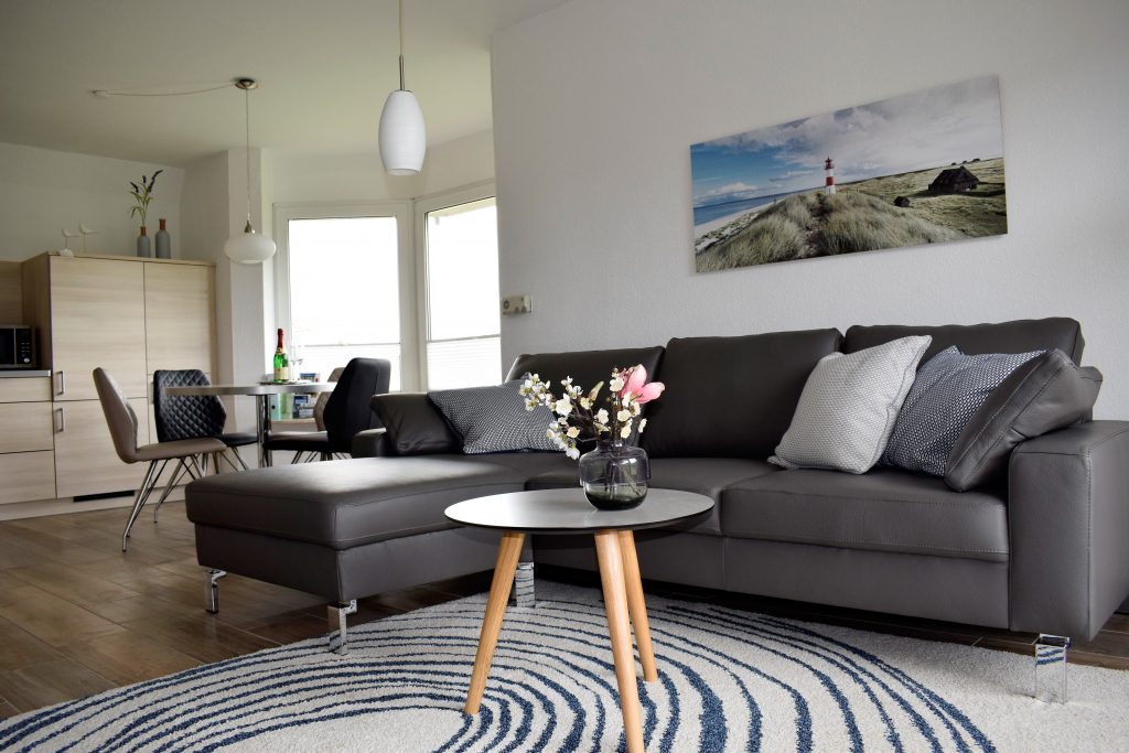 Wohnzimmer und Esszimmer, Ferienkate am Deich, Friedrichskoog